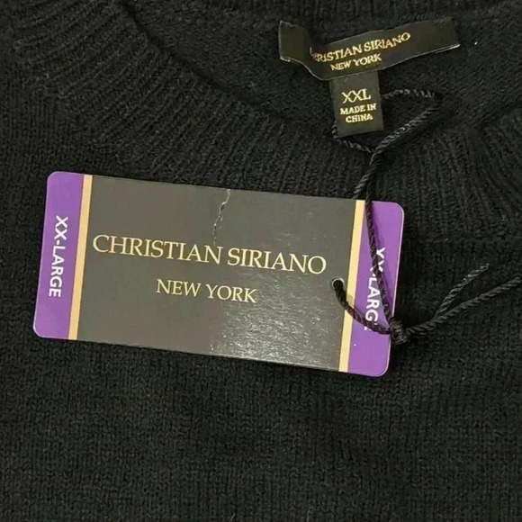 Christian Siriano New York black long sleeve pointelle sweater size XXL … - Picture 6 of 8